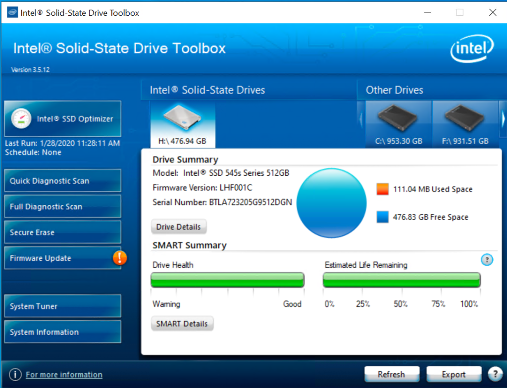 Intel Solid-State Drive Toolbox
