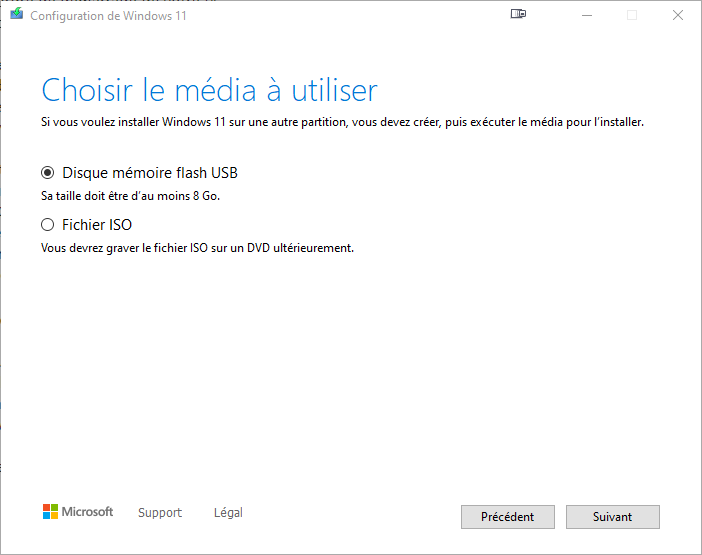 Windows 11 installation Partie Média