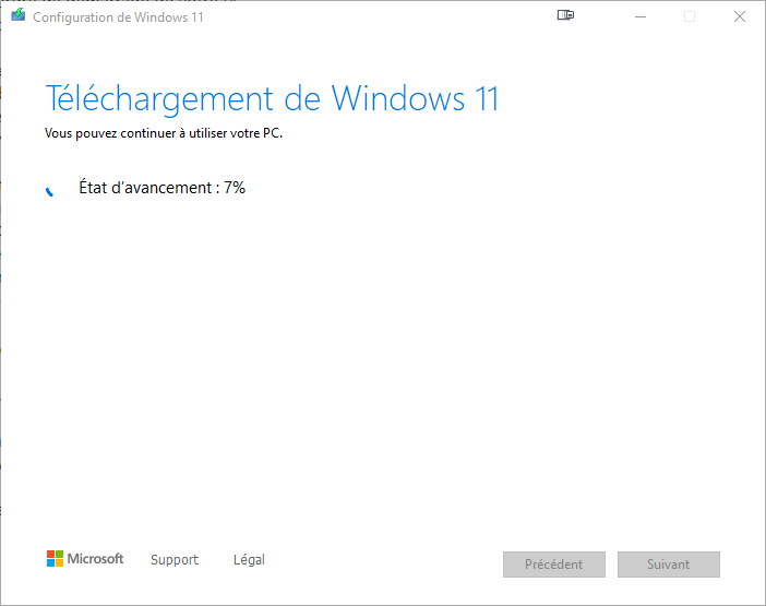 Windows 11 installation Partie Téléchargement